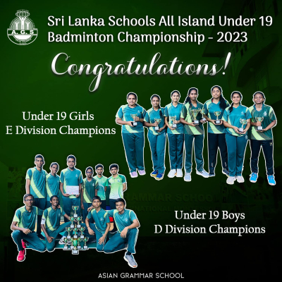 Celebrating victory at the Sri Lanka Schools All Island Under 19 Badminton Championship-2023! ?