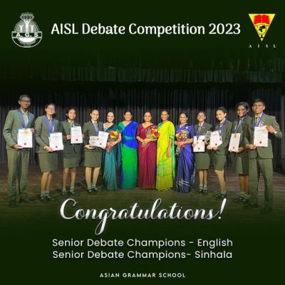 Congratulations to our Senior Debate Teams for emerging as Champions in both the Sinhala and English categories
