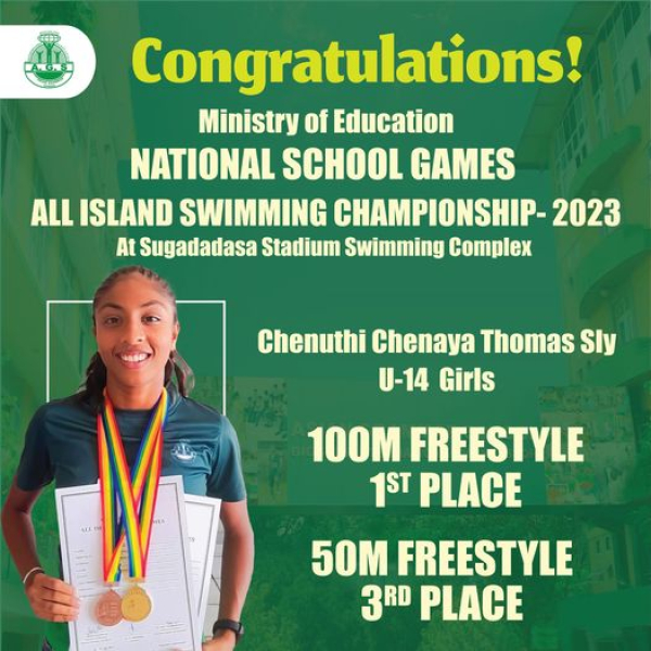 Our champion swimmer Chenuthi Chenaya Sly ends the swimming season for the year 2023 with yet again a grand performance.