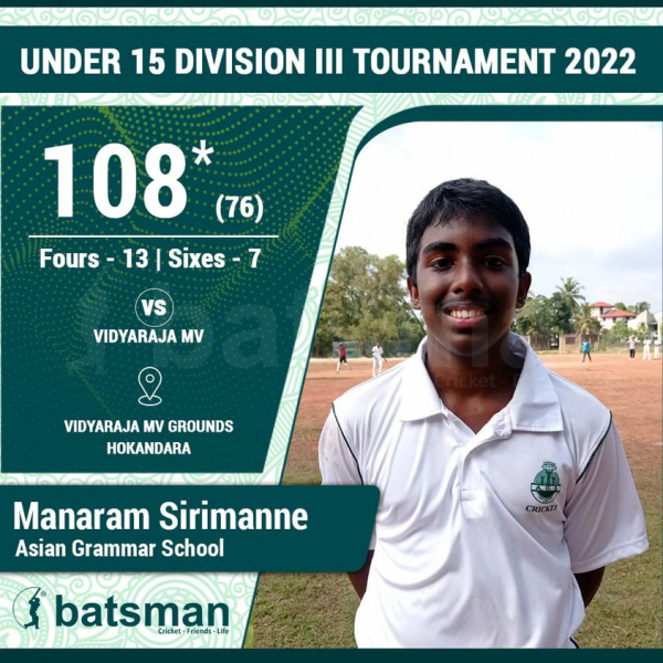 Manaram Sirimanne Scored a Magnificent century
