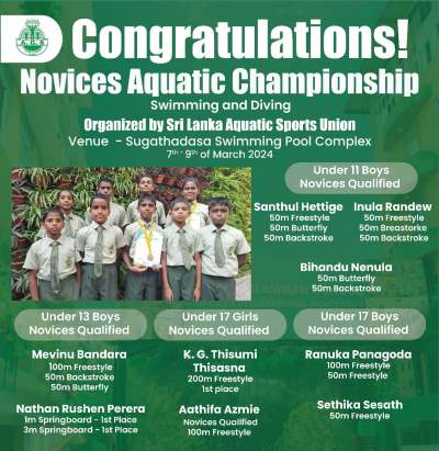 Congratulations to our swimmers and diver for their achievements